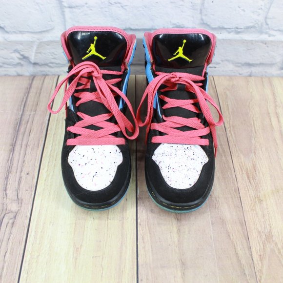 Jordan 1 Flight Kids Cool Retro Colors Leather Lace-up High Top Sneakers US 6 Y - Picture 5 of 10